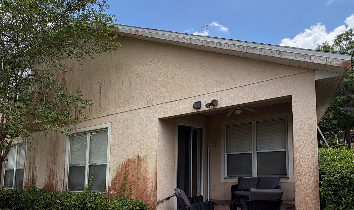 House exterior before soft washing