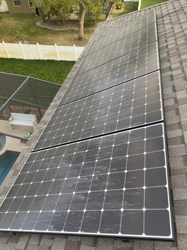 Solar Panel Cleaning project before professional cleaning by Wash and Go